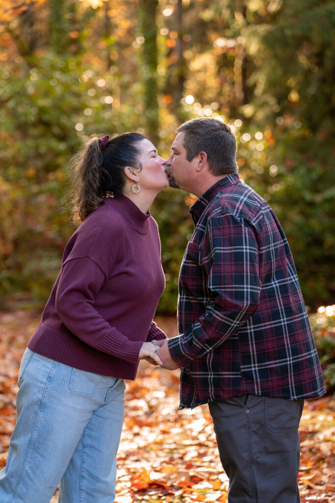 Couple at Manchester State Park kissing