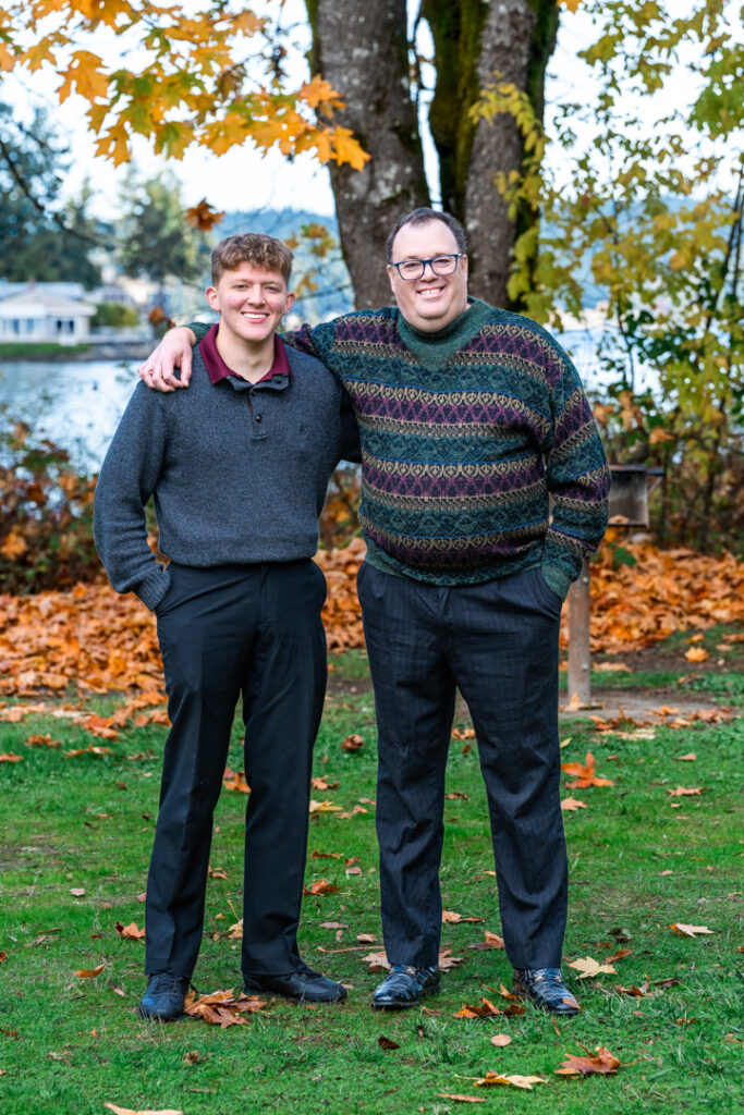 Father and Son at Manchester State Park in Fall.