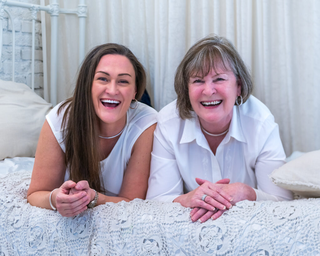 Mother and Daughter in the Tacoma Studio at a Mini Christmas Session with Nautical Moments Photography.