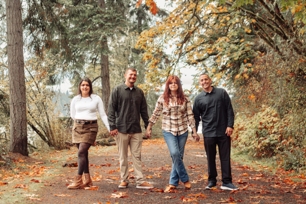 Family Posed at Manchester State Park during Fall