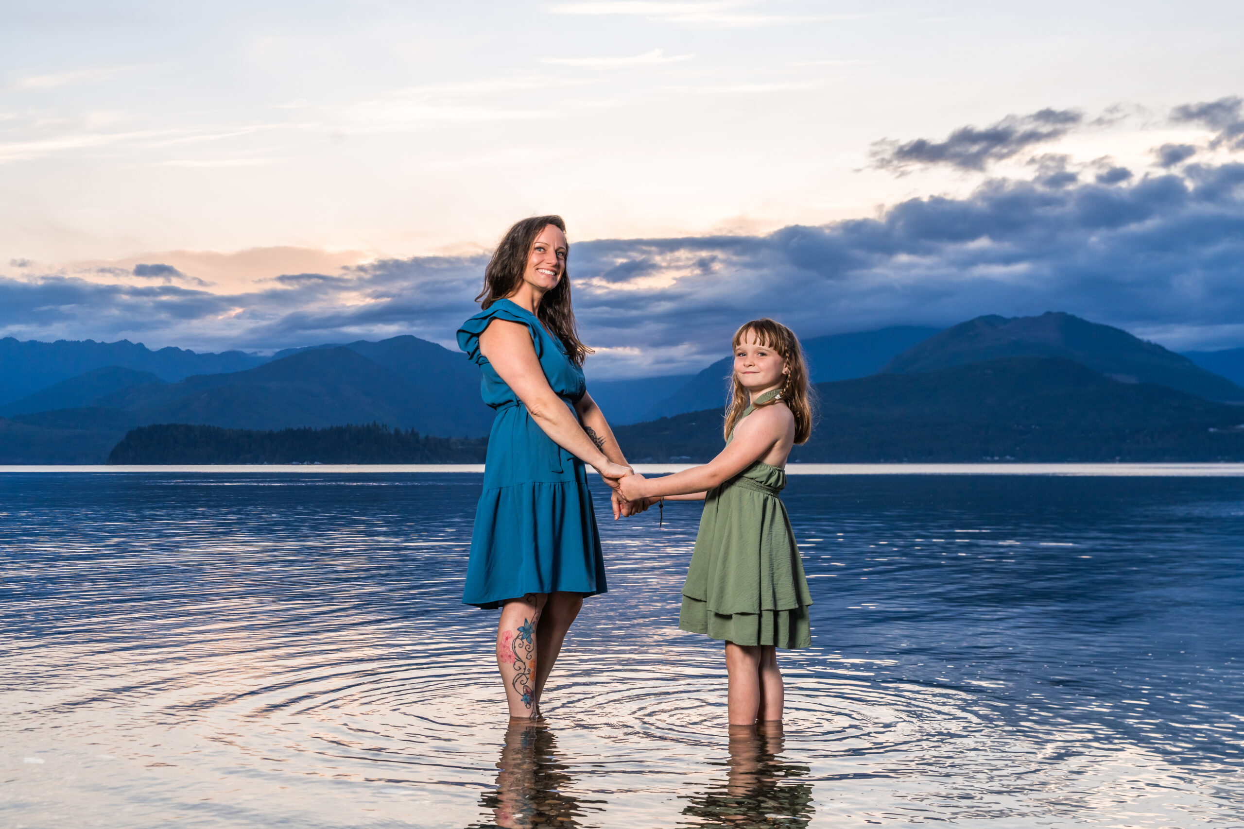 Mother and Daughter at Scenic Beach State Park with Nautical Moments Photography.