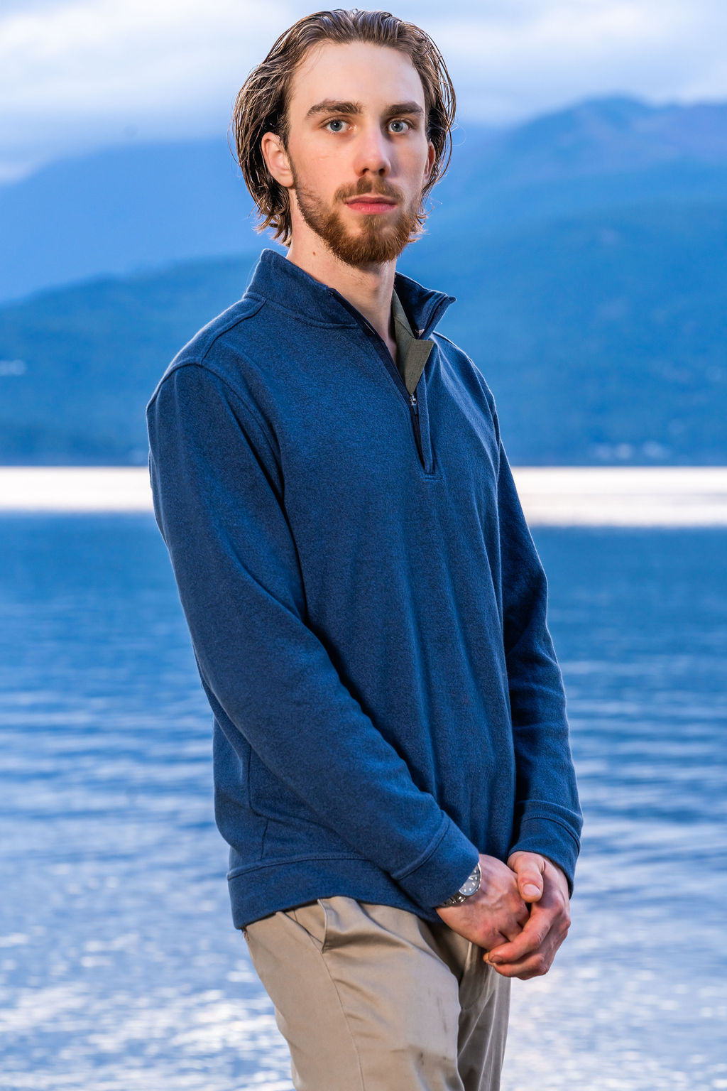 Young man posed during a Photoshoot at Scenic Beach State Park
