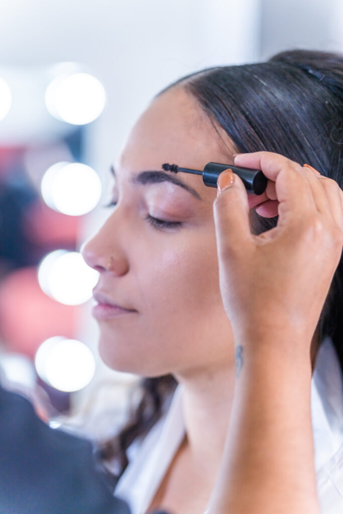 Bride getting ready at Damian’s Venue located in Tacoma WA.