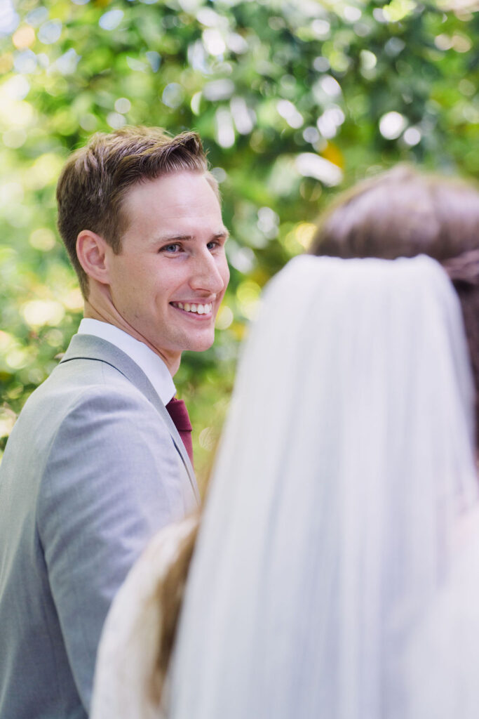 Groom looking at Bride Portrait.