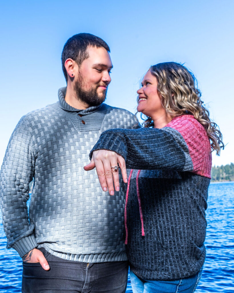 BRIDE TO BE SHOWING RING OFF AFTER BE PREPOSED TO.