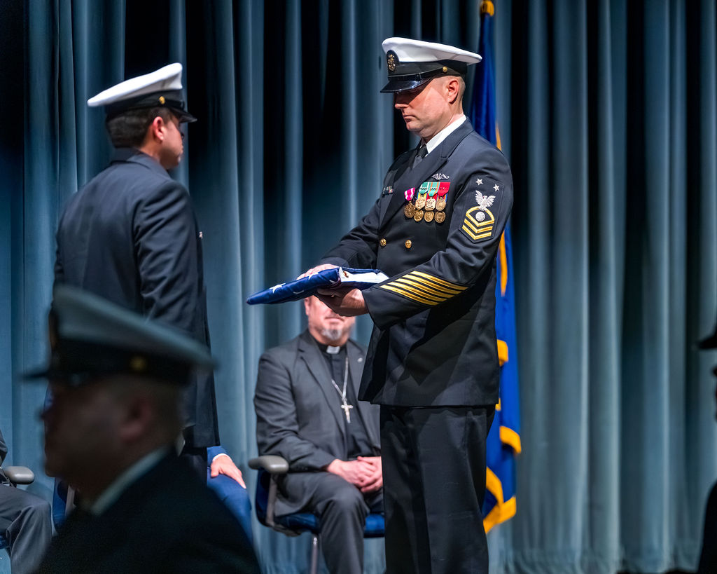 Flag given to Master Chief during retirement ceremony.