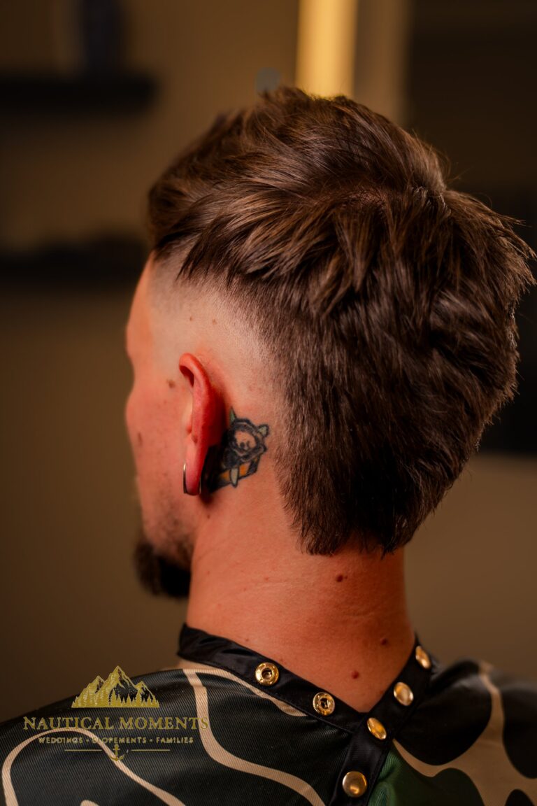 Bremerton branding photographer detail of a fresh fade by barber Kate Wrinkler
