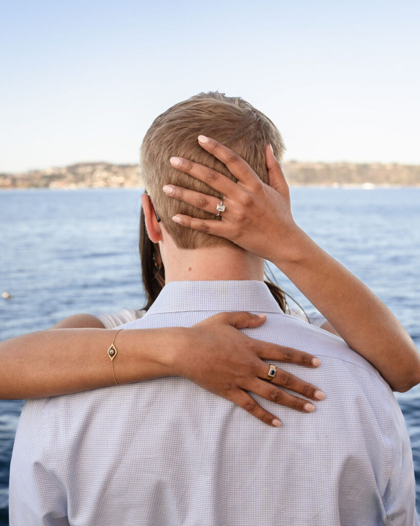 Water front near Curran Coffee Engagement photoshoot