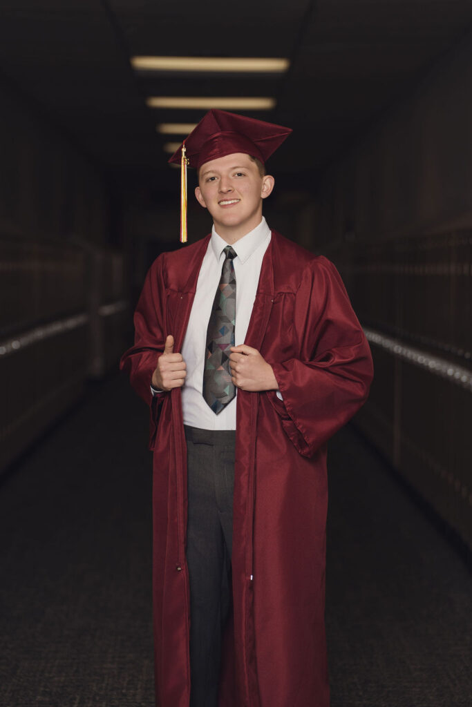 Zach posing in south kitsap high school.