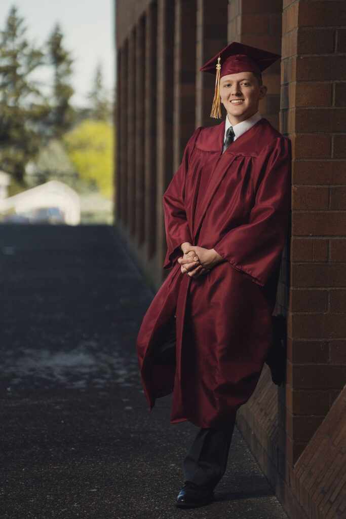 Zach outside South Kitsap Highschool.