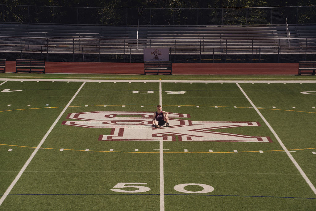 Zach inside the Sk symbol at South Kitsap highschool.
