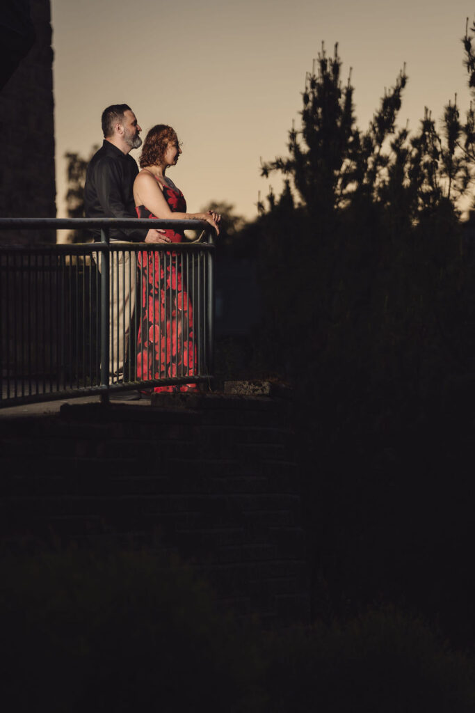 Adam and Ezmerelda looking off into the Distance at Stadium High School