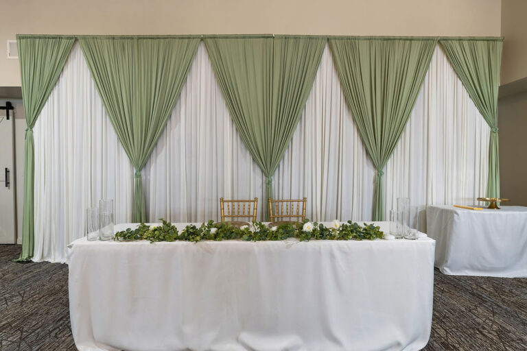 Greenery and florals at Vickery Gardens wedding venue in Pierce County