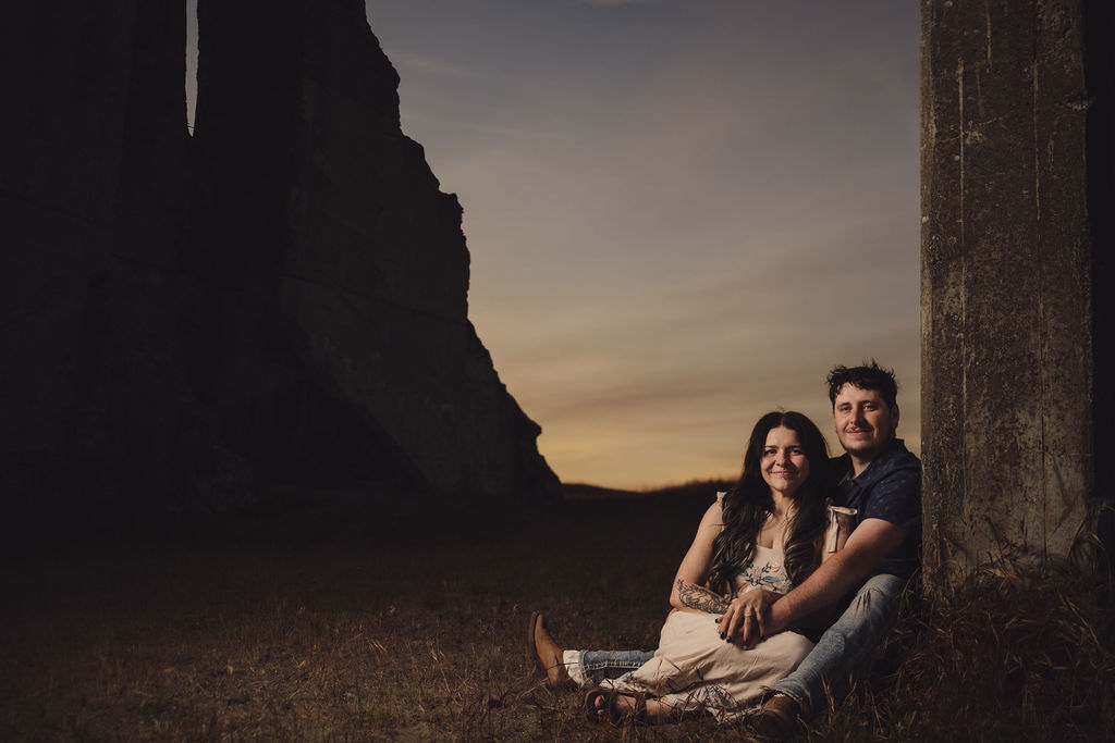 Engagement session at sunset at Chambers Bay near Tacoma