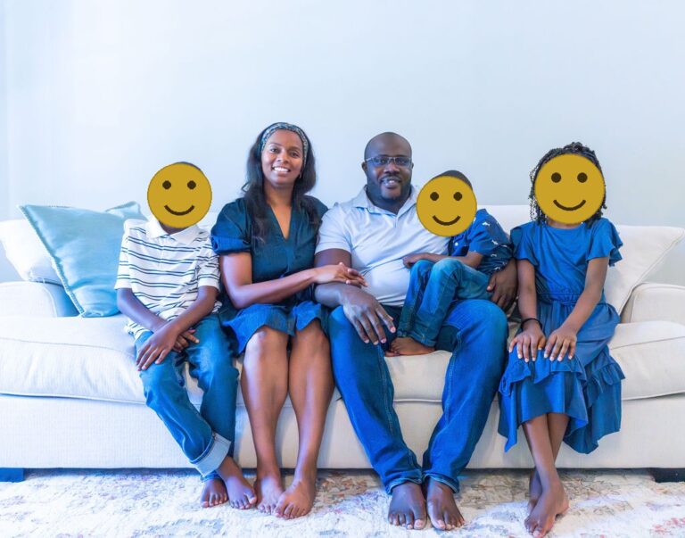 Family enjoying their photos at home, album versus wall art versus digital guide