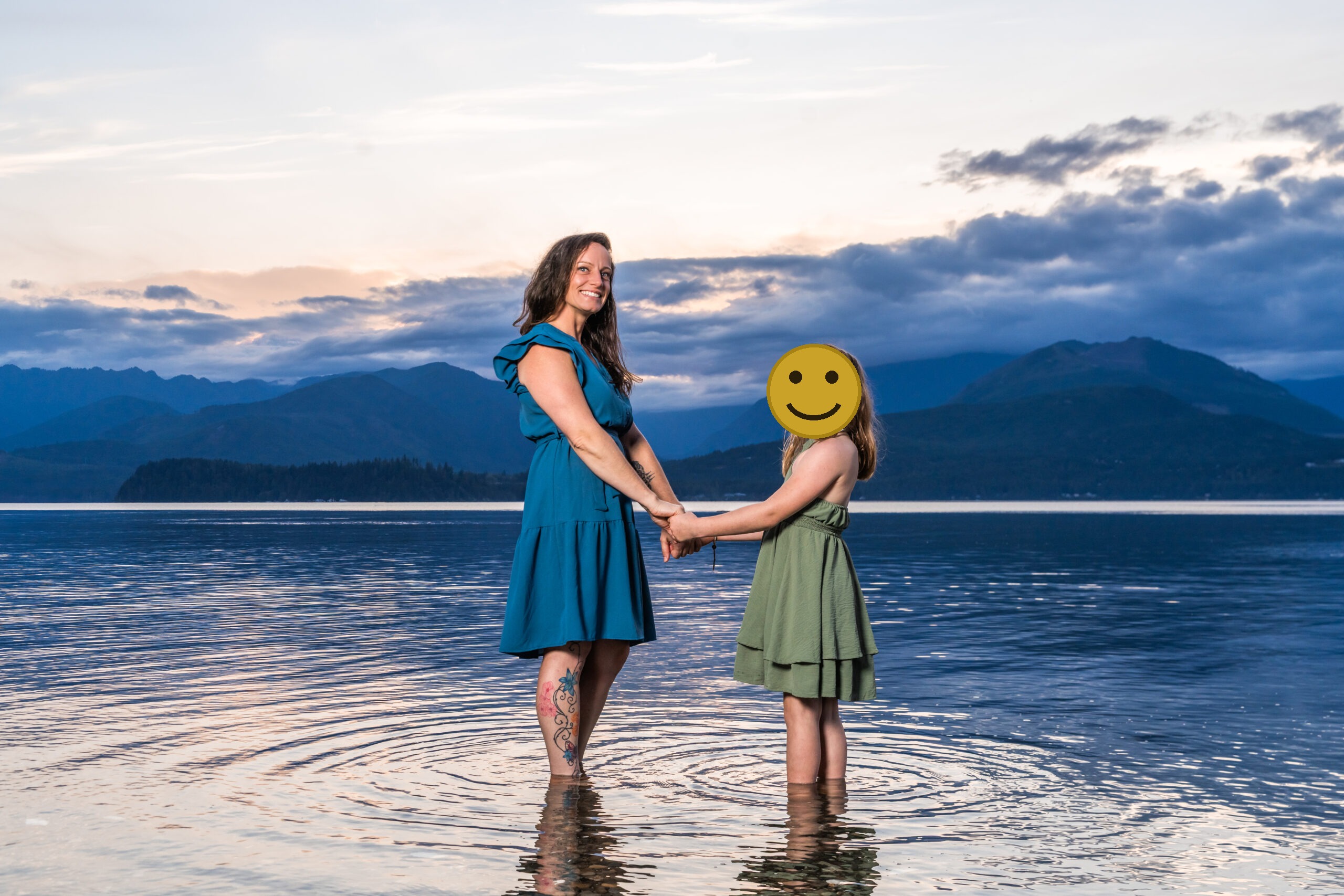 Mother and Daughter at Scenic Beach State Park with Nautical Moments Photography., faces covered for privacy