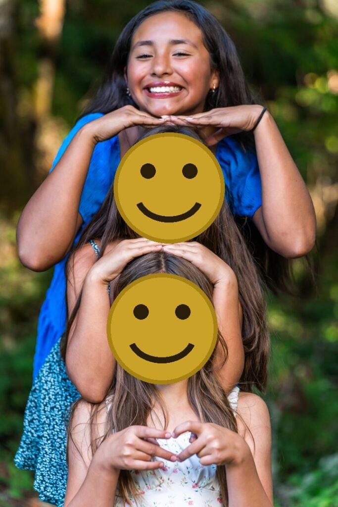 Three young girls posed at Manchester State Park.